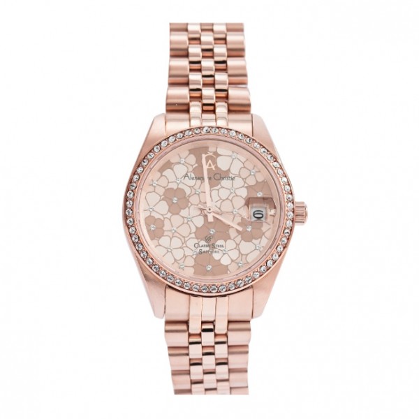 Alexandre Christie AC 5012 Full Rosegold Flower Brown LDBRGLNRG